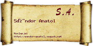Sándor Anatol névjegykártya